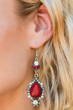 Load image into Gallery viewer, Paparazzi SELFIE-Esteem Red Earring (2022 Convention Exclusive)