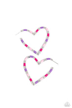 Load image into Gallery viewer, Paparazzi Striped Sweethearts Pink Earring