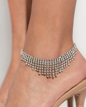 Load image into Gallery viewer, Paparazzi Curtain Confidence White Anklet (April 2024 Life of the Party)