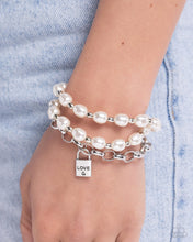 Load image into Gallery viewer, Paparazzi LOVE-Locked Legacy - White Bracelet