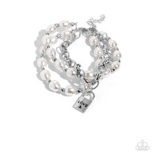 Load image into Gallery viewer, Paparazzi LOVE-Locked Legacy - White Bracelet