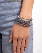 Load image into Gallery viewer, Paparazzi Sassy Stack - Blue Bracelet