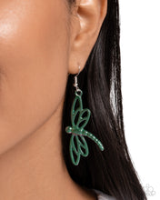 Load image into Gallery viewer, Paparazzi Dapper Dragonfly Green Earring