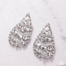 Load image into Gallery viewer, Paparazzi Giant Glitter - White Post Earring