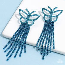 Load image into Gallery viewer, Paparazzi Billowing Butterflies - Blue Earring (July 2023 Life of the Party)