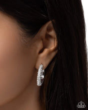 Load image into Gallery viewer, Paparazzi Commanding Chic White Hoop Earrings