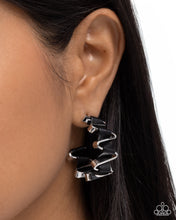 Load image into Gallery viewer, Paparazzi Captivating Corkscrew Black Earrings