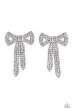 Load image into Gallery viewer, Paparazzi Just BOW With It - White Earring (August 2023 Life of the Party)