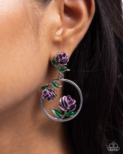 Load image into Gallery viewer, Paparazzi ROSE to You Purple Earring