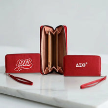 Load image into Gallery viewer, PRE-ORDER - DST Sorority Long Red 1913 Patch Zipper Wallet