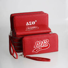 Load image into Gallery viewer, PRE-ORDER - DST Sorority Long Red 1913 Patch Zipper Wallet