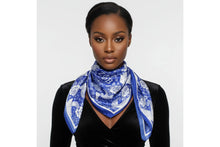 Load image into Gallery viewer, PRE-ORDER - ZPB Blue and White Dove Square Sorority Scarf