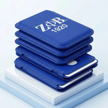 Load image into Gallery viewer, PRE-ORDER - Zeta Phi Beta Sorority Faux Leather MagSafe Card Holder Wallet
