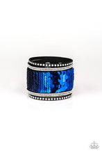 Load image into Gallery viewer, Paparazzi MERMAIDS Have More Fun - Blue / Silver - Sequin Wrap Snap Bracelet