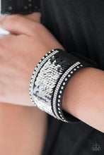 Load image into Gallery viewer, Paparazzi MERMAIDS Have More Fun - Black / Silver - Sequin Wrap Snap Bracelet