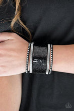 Load image into Gallery viewer, Paparazzi MERMAIDS Have More Fun - Black / Silver - Sequin Wrap Snap Bracelet