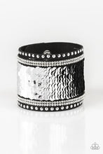Load image into Gallery viewer, Paparazzi MERMAIDS Have More Fun - Black / Silver - Sequin Wrap Snap Bracelet