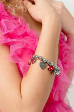 Load image into Gallery viewer, Paparazzi Charming Crush - Red Bracelet (January 2023 Life of the Party)
