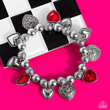 Load image into Gallery viewer, Paparazzi Charming Crush - Red Bracelet (January 2023 Life of the Party)