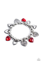 Load image into Gallery viewer, Paparazzi Charming Crush - Red Bracelet (January 2023 Life of the Party)