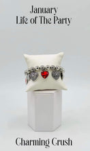 Load image into Gallery viewer, Paparazzi Charming Crush - Red Bracelet (January 2023 Life of the Party)