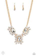 Load image into Gallery viewer, Paparazzi Exaggerated Elegance Gold Necklace (Fiercely 5th Avenue March 2023 Fashion Fix)