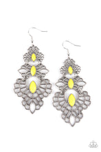 Load image into Gallery viewer, Paparazzi Flamboyant Frills Yellow Earrings