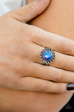 Load image into Gallery viewer, Paparazzi Round Table Runway - Blue Ring (Magnificent Musings December 2022 Fashion Fix)