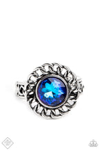 Load image into Gallery viewer, Paparazzi Round Table Runway - Blue Ring (Magnificent Musings December 2022 Fashion Fix)