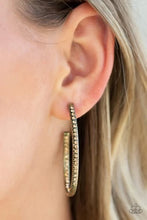 Load image into Gallery viewer, Paparazzi Globetrotter Glitter Brass Earrings
