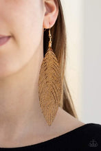 Load image into Gallery viewer, Paparazzi Feather Fantasy Gold Earrings
