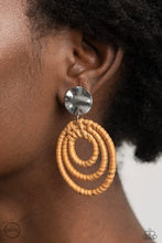 Load image into Gallery viewer, Paparazzi Whimsically Wicker Brown CLIP-ON Earrings
