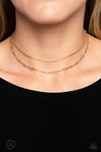 Load image into Gallery viewer, Paparazzi Polished Paperclips Gold Choker Necklace

