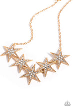 Load image into Gallery viewer, Paparazzi Rockstar Ready Gold Necklace
