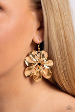 Load image into Gallery viewer, Paparazzi Hinging Hallmark Gold Earring  (September 2023 Fashion Fix Exclusive)
