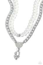 Load image into Gallery viewer, Paparazzi Turn Back the LOCK White Necklace
