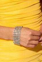 Load image into Gallery viewer, Paparazzi Glassy Gallery - White Bracelet (December 2023 Life of the Party)
