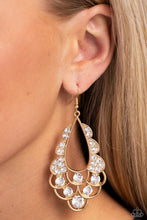 Load image into Gallery viewer, Paparazzi Majestic Masquerade - Gold Earring
