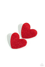 Load image into Gallery viewer, Paparazzi Sparkly Sweethearts - Red Earring
