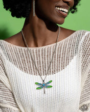 Load image into Gallery viewer, Paparazzi DRAGONFLY to the Sky Blue Necklace

