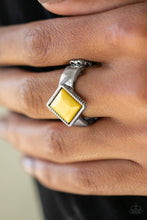 Load image into Gallery viewer, Paparazzi Stylishly Fair and Square Yellow Ring

