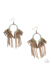 Load image into Gallery viewer, Paparazzi Free-Spirited Fringe Green Earring

