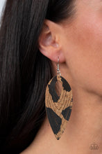 Load image into Gallery viewer, Paparazzi Cork Cabana Black Earrings
