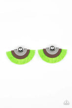 Load image into Gallery viewer, Paparazzi Fan The FLAMBOYANCE Green Earrings
