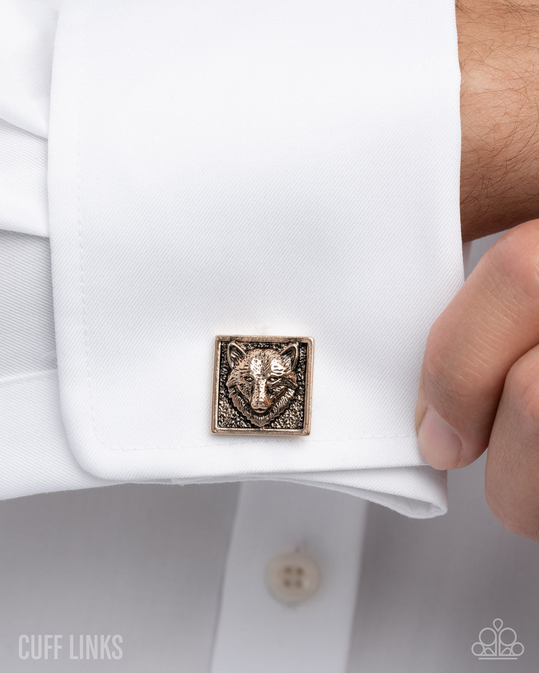 Paparazzi Alpha of the Pack Gold Cuff Links