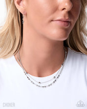 Load image into Gallery viewer, Paparazzi Adorable Artistry Silver Choker Necklace
