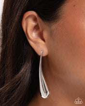 Load image into Gallery viewer, Paparazzi Elongated Effort - Silver Earrings
