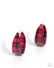 Load image into Gallery viewer, Paparazzi Fabulous Flannel - Red Earrings (December 2025 Sunset Sightings)
