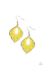 Load image into Gallery viewer, Paparazzi Thessaly Terrace - Yellow Earring
