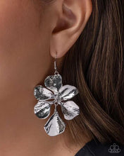 Load image into Gallery viewer, Paparazzi Petaled Phrase Silver Earrings
